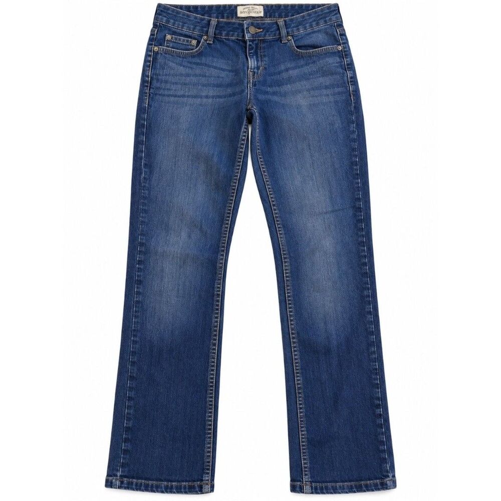 Aeropostale Bayla Skinny Curvy Jeans Womens 5/6 Short Y2K 2010 Dark Wash Denim